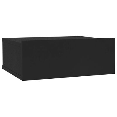 vidaXL Nástenný nočný stolík, čierny 40x30x15 cm, kompozitné drevo