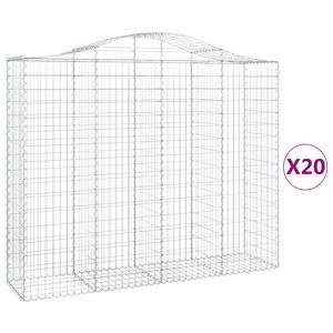 vidaXL Obl&uacute;kov&eacute; gabi&oacute;nov&eacute; ko&scaron;e 20 ks 200x50x160/180 pozinkovan&eacute; železo