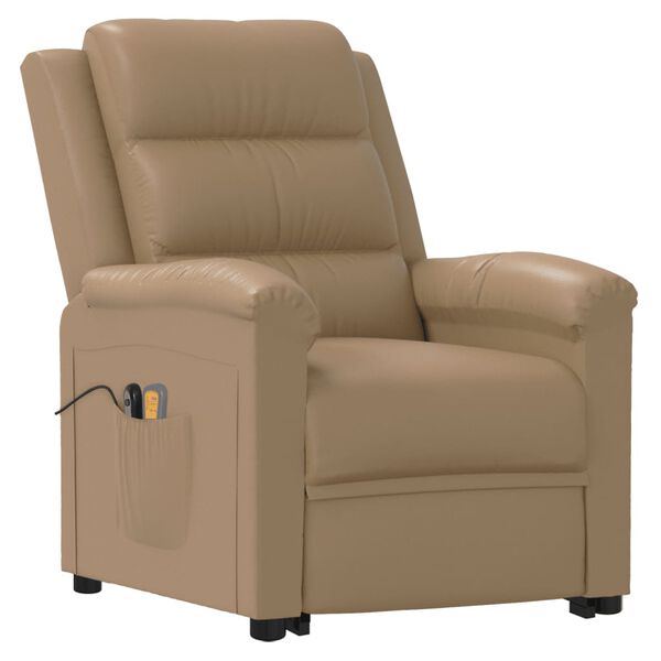 vidaXL Zdv&iacute;hacie mas&aacute;žne kreslo kapuč&iacute;nov&eacute; umel&aacute; koža