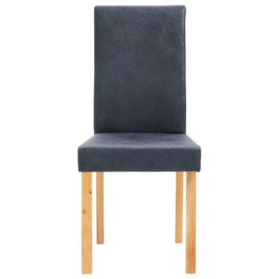 vidaXL Jedálenské stoličky 2 ks sivé umelá semišová koža