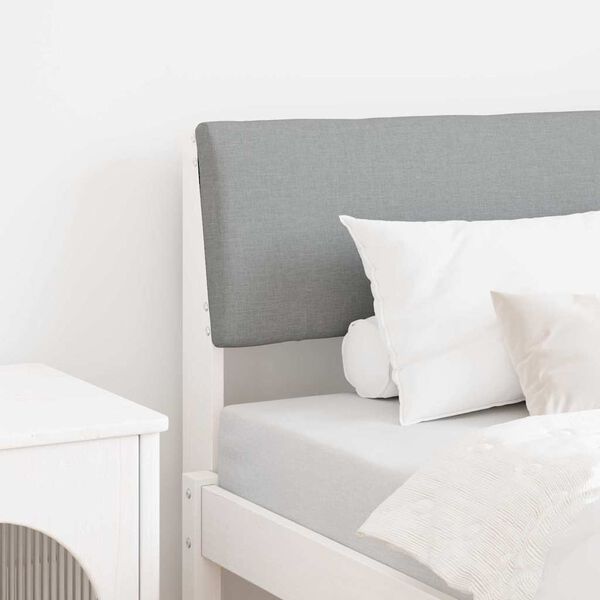 vidaXL Čalúnené čelo postele Svetlosivá 80 cm Masívne borovicové drevo