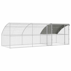 vidaXL Klietka pre kurčat&aacute; s 2 dvierkami 3 ks Strieborn&aacute; 600x200x200cm