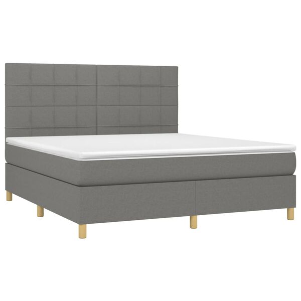 vidaXL Boxspring posteľ s matracom tmavosiv&aacute; 160x200 cm l&aacute;tka