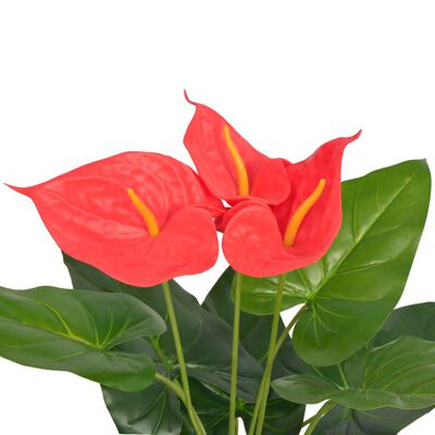vidaXL Umelá rastlina, antúria s kvetináčom 45 cm, červená a žltá