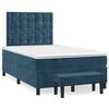 vidaXL Boxspring posteľ s matracom, tmavomodr&aacute; 120x190 cm, zamat