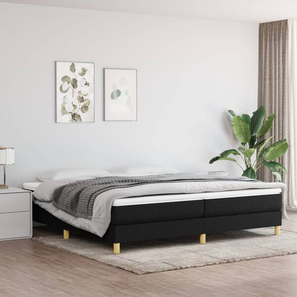 vidaXL Boxspring posteľ s matracom čierna 200x200 cm l&aacute;tka