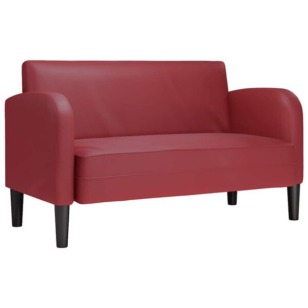 vidaXL Loveseat pohovka v&iacute;nov&aacute; červen&aacute; 110 cm umel&aacute; koža