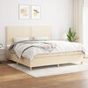 vidaXL Boxspring posteľ s matracom kr&eacute;mov&aacute; 200x200 cm l&aacute;tka