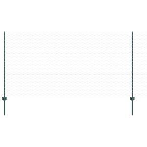 vidaXL Hexagon&aacute;lny plot s stĺpom 25 x 1,2 m PVC potiahnut&aacute; oceľ Zelen&aacute;