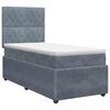 vidaXL Posteľ boxspring s matracom Tmavosiv&aacute; Jednoduch&yacute; Zamat