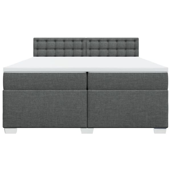 vidaXL Boxspring posteľ s matracom tmavosiv&aacute; 200x200 cm l&aacute;tka