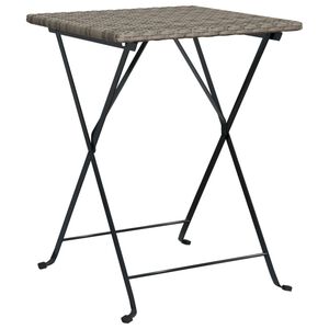 vidaXL Skladac&iacute; bistro st&ocirc;l siv&yacute; 55x54x71 cm polyratan
