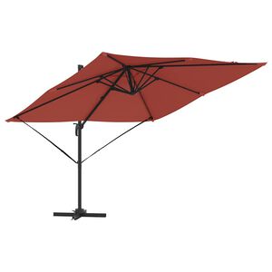 vidaXL Roma Parasol Červen&aacute; 286 x 284 x 265 cm Hlin&iacute;k a polyester