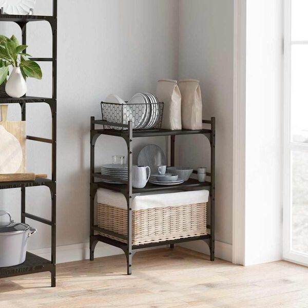 vidaXL Kuchynsk&yacute; voz&iacute;k Čierny dub 50 x 35 x 75.5 cm Kompozitn&eacute; drevo