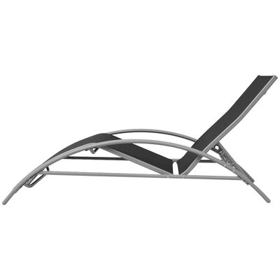 vidaXL Záhradné ležadlá so stolíkom, hliník, čierne