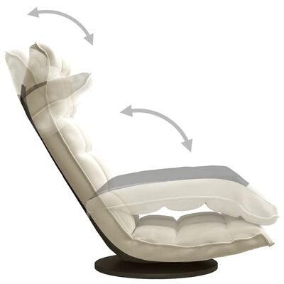 vidaXL Otočná podlahová stolička krémová zamatová