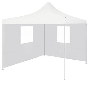 vidaXL Profesion&aacute;lny skladac&iacute; p&aacute;rty stan+2 steny 3x3 m, oceľ, biely