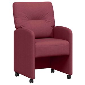 vidaXL Jed&aacute;lensk&eacute; stoličky na kolieskach 2 pcs v&iacute;novo červen&aacute;