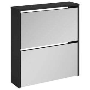 vidaXL Botn&iacute;k so zrkadlom 2-poschodov&yacute; čierny 63 x 17 x 67 cm