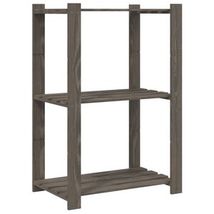 vidaXL 3-poschodov&yacute; &uacute;ložn&yacute; reg&aacute;l siv&yacute; 60x38x90 cm mas&iacute;vna borovica