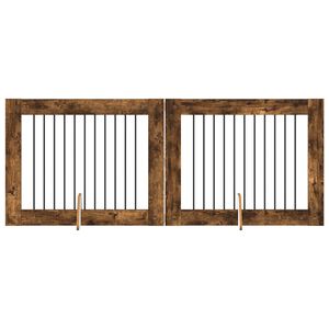 vidaXL Br&aacute;na pre psov so stojanmi 2 pcs Dymov&yacute; dub 100 x 80 cm