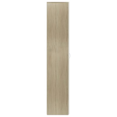vidaXL Skrinka na topánky biela a dub sonoma 80x35,5x180 cm drevo