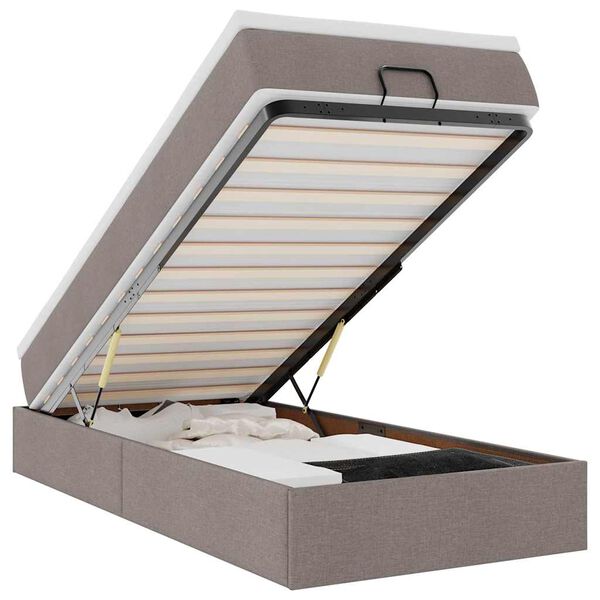 vidaXL Osmansk&yacute; r&aacute;m postele s matracom sivohned&aacute; 100x200 cm l&aacute;tka