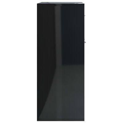 vidaXL Komoda, lesklá čierna 88x30x70 cm, kompozitné drevo