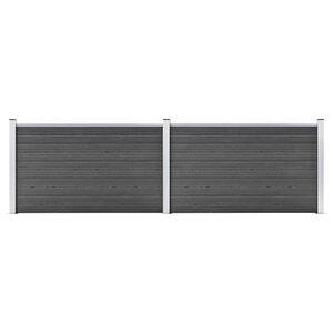 vidaXL Sada plotov&yacute;ch panelov WPC 353x105 cm čierna