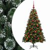 vidaXL Umel&yacute; vianočn&yacute; stromček s guľami 120 cm 150 LED Tepl&aacute; biela
