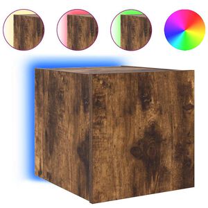 vidaXL TV n&aacute;stenn&aacute; skrinka s LED svetlami dymov&yacute; dub 30,5x35x30 cm