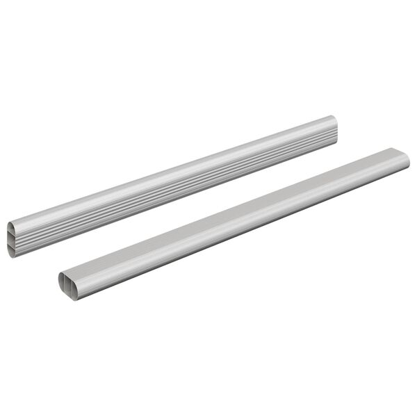 vidaXL Tyč do skrine 2 pcs Strieborn&aacute; 764 x 15 x 29 mm