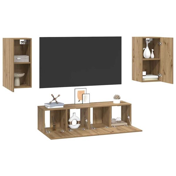 vidaXL Zostava TV skriniek 4 pcs dub artisan 30.5 x 30 x 60 cm