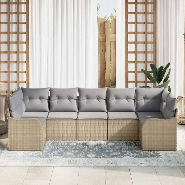 vidaXL S&uacute;prava z&aacute;hradn&yacute;ch pohoviek B&eacute;žov&aacute; polyratan