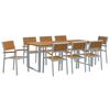 vidaXL Z&aacute;hradn&yacute; jed&aacute;lensk&yacute; set 9 ks Siv&aacute; 200 x 90 x 75 cm