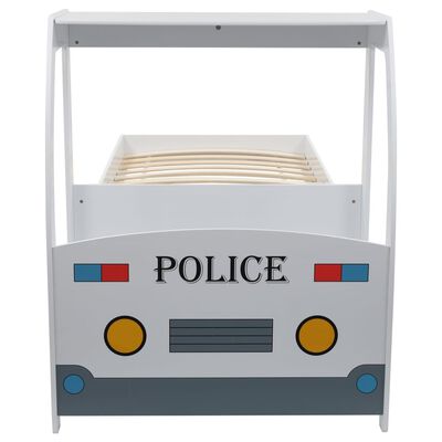 vidaXL Detská posteľ policajné auto so stolom 90x200 cm