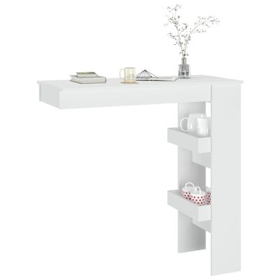 vidaXL Nástenný barový stôl biely 102x45x103,5 cm spracované drevo