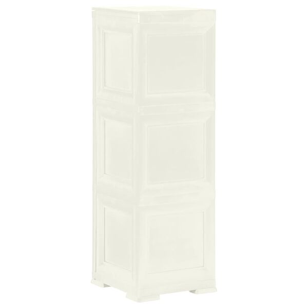 vidaXL Plastov&aacute; skrinka 40x43x125 cm, dreven&yacute; dizajn, vanilkov&aacute;