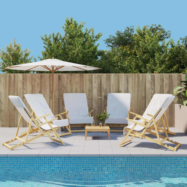 vidaXL Plážové uteráky 6 ks biele 60x135 cm látka 400 GSM