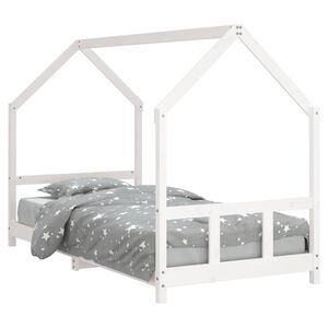 vidaXL R&aacute;m detskej postele biely 90x200 cm mas&iacute;vna borovica
