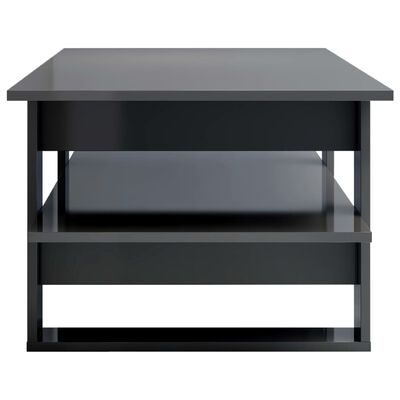vidaXL Konferenčný stolík lesklý sivý 110x55x42 cm drevotrieska