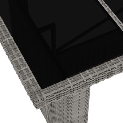 vidaXL 7-dielna vonkajšia jedálenská súprava s vankúšmi polyratan sivá
