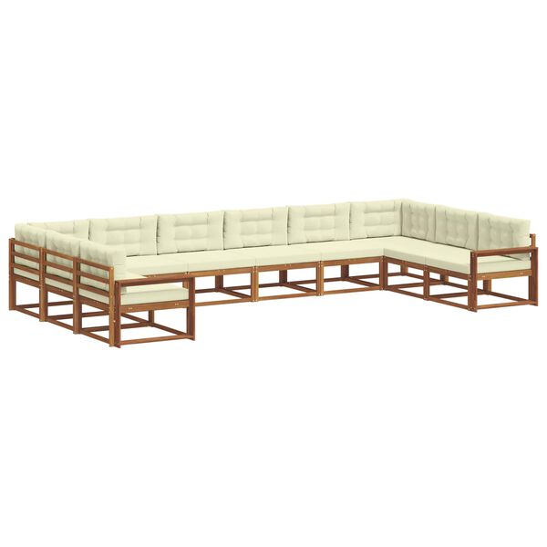 vidaXL Z&aacute;hradn&aacute; s&uacute;prava gaučov s vank&uacute;&scaron;om 10 pcs Pr&iacute;rodn&aacute; a kr&eacute;mov&aacute;