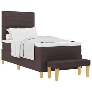 vidaXL Posteľ s pružinov&yacute;m r&aacute;mom Tmavo hned&aacute; 200 x 90 cm l&aacute;tka