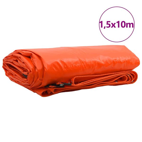 vidaXL Tarpaulin 650g / m² Oranžová 1,5 x 10 m Plátno s PVC povrchom