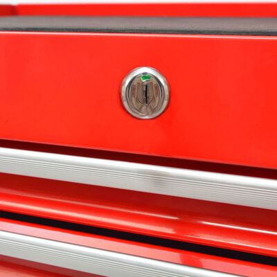 vidaXL Vozík s 1125-dielnou súpravou náradia, oceľový, červený