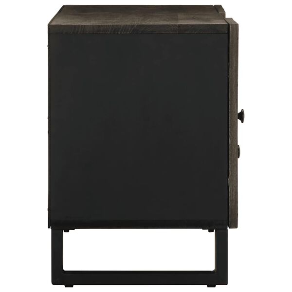 vidaXL TV skrinka, čierna 105x33x46 cm, mangový masív