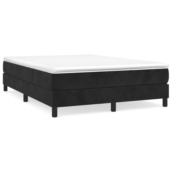 vidaXL Posteľný rám boxspring s matracom čierny 140x190 cm zamat