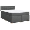 vidaXL Boxspring posteľ s matracom tmavosiv&aacute; 140x190 cm l&aacute;tka