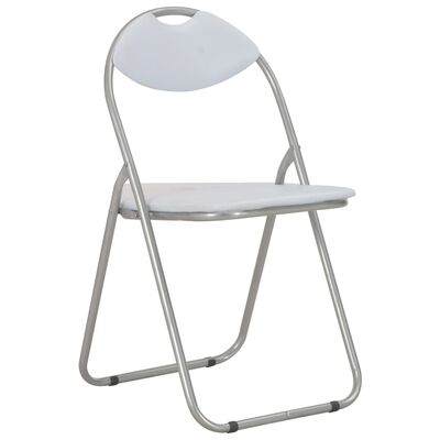 vidaXL Skladacie jedálenské stoličky 2 ks biele umelá koža